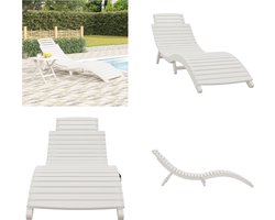 vidaXL - Ligbed - 184x55x64 - cm - massief - acaciahout - wit