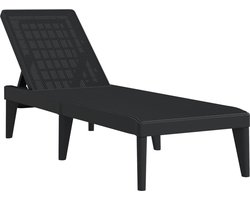 vidaXL - Ligbed - 186x60x29 - cm - polypropeen - antracietkleurig