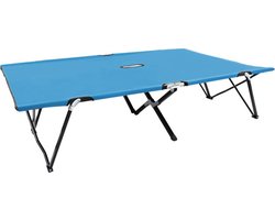 vidaXL - Ligbed - 2-persoons - inklapbaar - staal - blauw