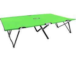 vidaXL - Ligbed - 2-persoons - inklapbaar - staal - groen