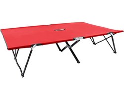 vidaXL - Ligbed - 2-persoons - inklapbaar - staal - rood