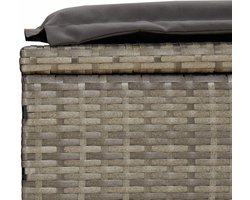 vidaXL - Ligbed - 2-persoons - met - rond - dak - 211x112x140 - cm - poly - rattan - grijs