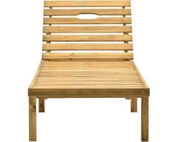 vidaXL Ligbed - Geïmpregneerd Grenenhout - 200x70 cm Ligbed - Houten Ligbed - Buitenligbed - Tuinset - Lounge Stoel