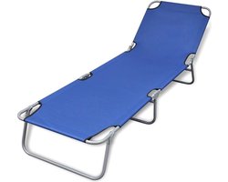 vidaXL - Ligbed - inklapbaar - gepoedercoat - staal - blauw