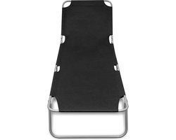 vidaXL Ligbed - Inklapbaar - Staal - Zwart Ligbed - Lounge Stoel - Buiten Meubilair - Tuinset - Relaxstoel