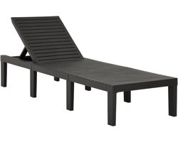 vidaXL - Ligbed - kunststof - antracietkleurig