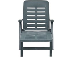 vidaXL Ligbed - Kunststof - Groen - Inklapbaar Ligbed - Lounge Stoel - Tuinset - Buitendecor - Tuin Meubels