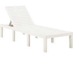 vidaXL - Ligbed - kunststof - wit