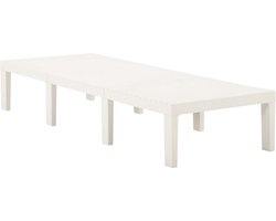 vidaXL Ligbed Kunststof - Wit - Verstelbare Rugleuning Ligbed - Loungebed - Tuinset - Buitendecor - Tuinaccessoires
