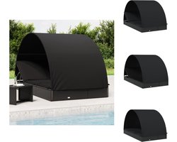 vidaXL Ligbed - Ligbedden - Tuinstoel - Relaxstoel - Ligbed 2-persoons met rond dak 211x112x140 cm poly rattan zwart