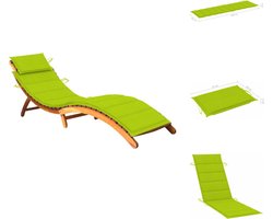 vidaXL Ligbed - Ligstoel - Ligbedden - Ligstoelen - Ligbed met kussen massief acaciahout