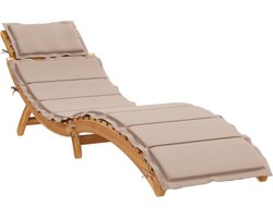 vidaXL - Ligbed - Massief - Acacia - Hout - Beige