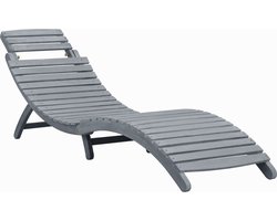 vidaXL - Ligbed - massief - acaciahout - greywash