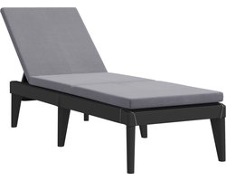 vidaXL - Ligbed - met - kussen - 186x60x29 - cm - polypropeen - antracietkleurig