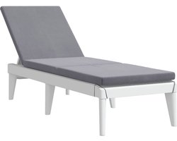 vidaXL - Ligbed - met - kussen - 186x60x29 - cm - polypropeen - wit