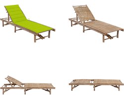 vidaXL Ligbed met kussen bamboe - Ligbed - Ligstoel - Ligbedden - Ligstoelen