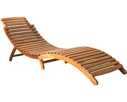 vidaXL Ligbed met kussen massief acaciahout Ligbed - Lounge Bed - Buiten Meubilair - Tuinset - Acacia Hout