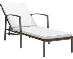 vidaXL - Ligbed - met - kussen - poly - rattan - bruin