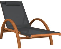 vidaXL - Ligbed - met - kussen - textileen - en - massief - populierenhout - grijs