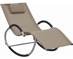 vidaXL - Ligbed - met - kussen - textileen - taupe