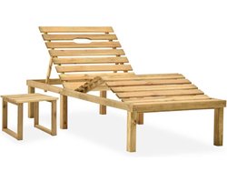 vidaXL - Ligbed - met - tafel - geïmpregneerd - grenenhout