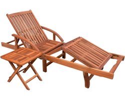 vidaXL - Ligbed - met - tafel - massief - acaciahout