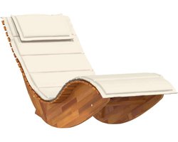 vidaXL - Ligbed - schommelend - met - kussen - massief - acaciahout