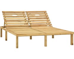 vidaXL - Ligbed - tweepersoons - groen - geïmpregneerd - grenenhout