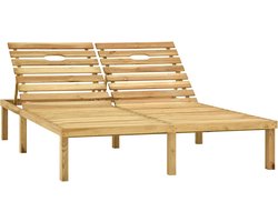 vidaXL - Ligbed - tweepersoons - met - kussens - geïmpregneerd - grenenhout