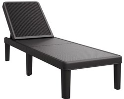 vidaXL Ligbed - Verstelbaar - 155,5x57x28 cm - Zwart Ligbed - Lounge Chair - Buitenmeubel - Tuinset - Relaxfauteuil