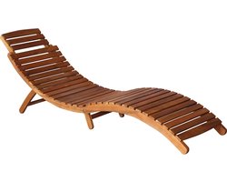 vidaXL Ligbedden 2 st met tafel en kussens Ligbed - Lounge Stoel - Tuinset - Acacia Hout - Buitenschilderij