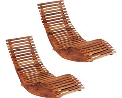 vidaXL - Ligbedden - schommelend - 2 - st - acaciahout