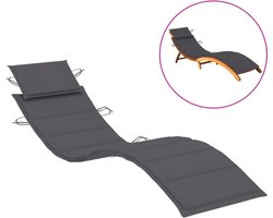 vidaXL - Ligbedkussen - 186x58x4 - cm - oxford - stof - antracietkleurig