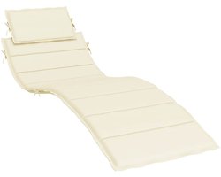 vidaXL - Ligbedkussen - 186x58x4 - cm - oxford - stof - crèmekleurig