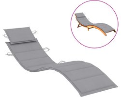 vidaXL - Ligbedkussen - 186x58x4 - cm - oxford - stof - grijs