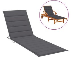 vidaXL - Ligbedkussen - 200x70x3 - cm - oxford - stof - antracietkleurig