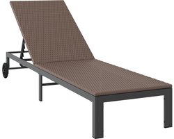 vidaXL - Ligstoel - 1-persoon - Bruin - 60 - x - 200 - x - 27cm - poly - rattan