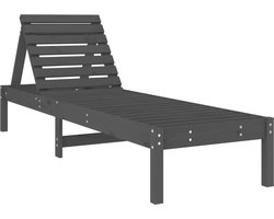 vidaXL - Ligstoel - 199,5x60x74 - cm - massief - grenenhout - grijs