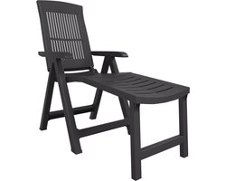 vidaXL - Ligstoel - kunststof - antracietkleurig