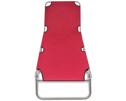 vidaXL Ligstoel - Ligstoelen - Lig Stoel - Lig Stoelen - Ligbed inklapbaar gepoedercoat staal rood