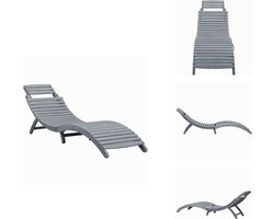 vidaXL Ligstoel - Ligstoelen - Lig Stoel - Lig Stoelen - Ligbed massief acaciahout greywash