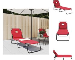 vidaXL Ligstoel - Ligstoelen - Zonnestoel - Inklapbare Ligstoel - Ligbed inklapbaar oxford stof en gepoedercoat staal rood