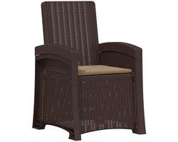 vidaXL - Ligstoel - Rieten - Look - Bruin - en - Taupe - PP