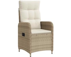 vidaXL - Ligstoel - voor - Tuin - Beige - en - Crème - Wit