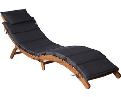 vidaXL Ligstoelen - Massief Acaciahout - Set van 2 Ligbed - Ligstoelen - Tuinset - Buiten Meubilair - Lounge Stoel