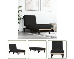 vidaXL Ligstoelen - Verstelbare Chaise Lounge - Chaise longue stof zwart - Relaxfauteuil - Loungestoel - Zwarte Chaise Lounge