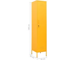 vidaXL - Lockerkast - 35x46x180 - cm - staal - mosterdgeel