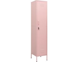 vidaXL - Lockerkast - 35x46x180 - cm - staal - roze