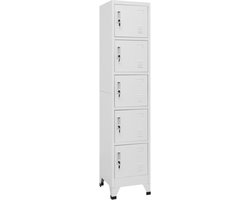 vidaXL - Lockerkast - 38x40x180 - cm - staal - lichtgrijs