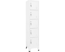 vidaXL - Lockerkast - 38x40x180 - cm - staal - wit